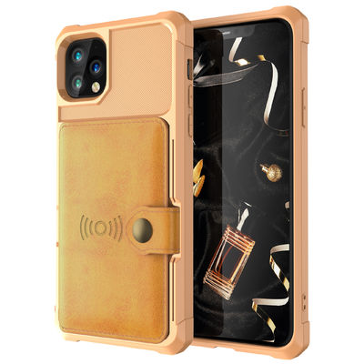 OEM โทรศัพท์ซองหนังกระเป๋าสตางค์กันกระแทกผู้ถือบัตร Magsafin สำหรับ Iphone 14