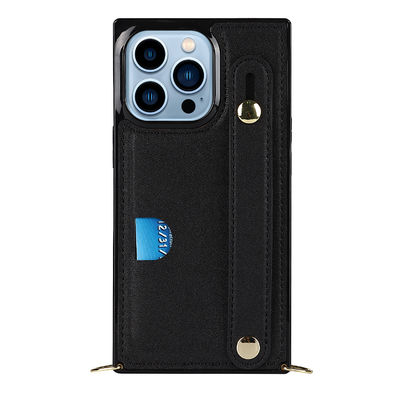 ซองหนัง Iphone Wallet สวยหรู OEM / ODM เคสโทรศัพท์สีดำ