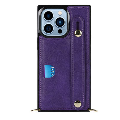 ซองหนัง Iphone Wallet สวยหรู OEM / ODM เคสโทรศัพท์สีดำ