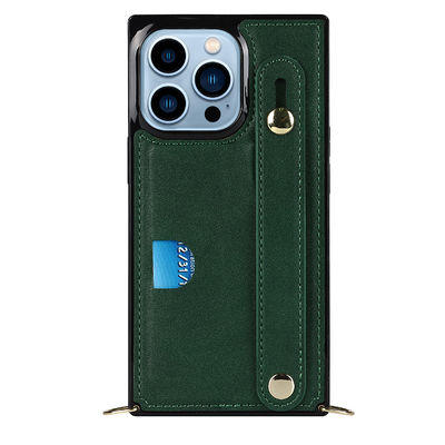 ซองหนัง Iphone Wallet สวยหรู OEM / ODM เคสโทรศัพท์สีดำ
