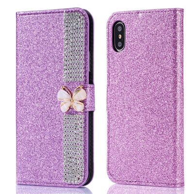 Flash Powder Electroplated Diamond Inlay Phone Case สําหรับ Iphone Xr Xs 11 12 13 14 โปร แม็กซ์ เซลล์ คอเวอร์