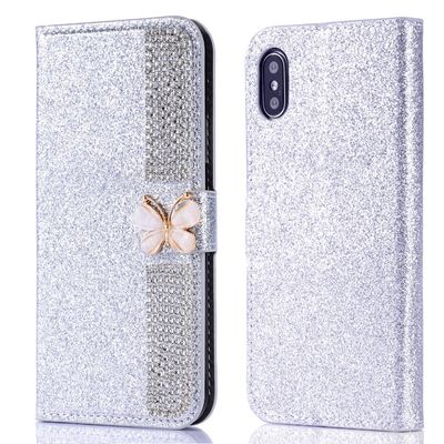 Flash Powder Electroplated Diamond Inlay Phone Case สําหรับ Iphone Xr Xs 11 12 13 14 โปร แม็กซ์ เซลล์ คอเวอร์