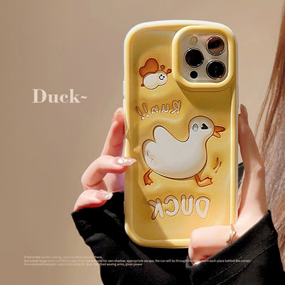 สเตเรียออสโกปิก 3D Fun Duck Apple Phone Case Iphone 11 12 14 13 14pro แม็กซ์ แพคเกจเต็ม